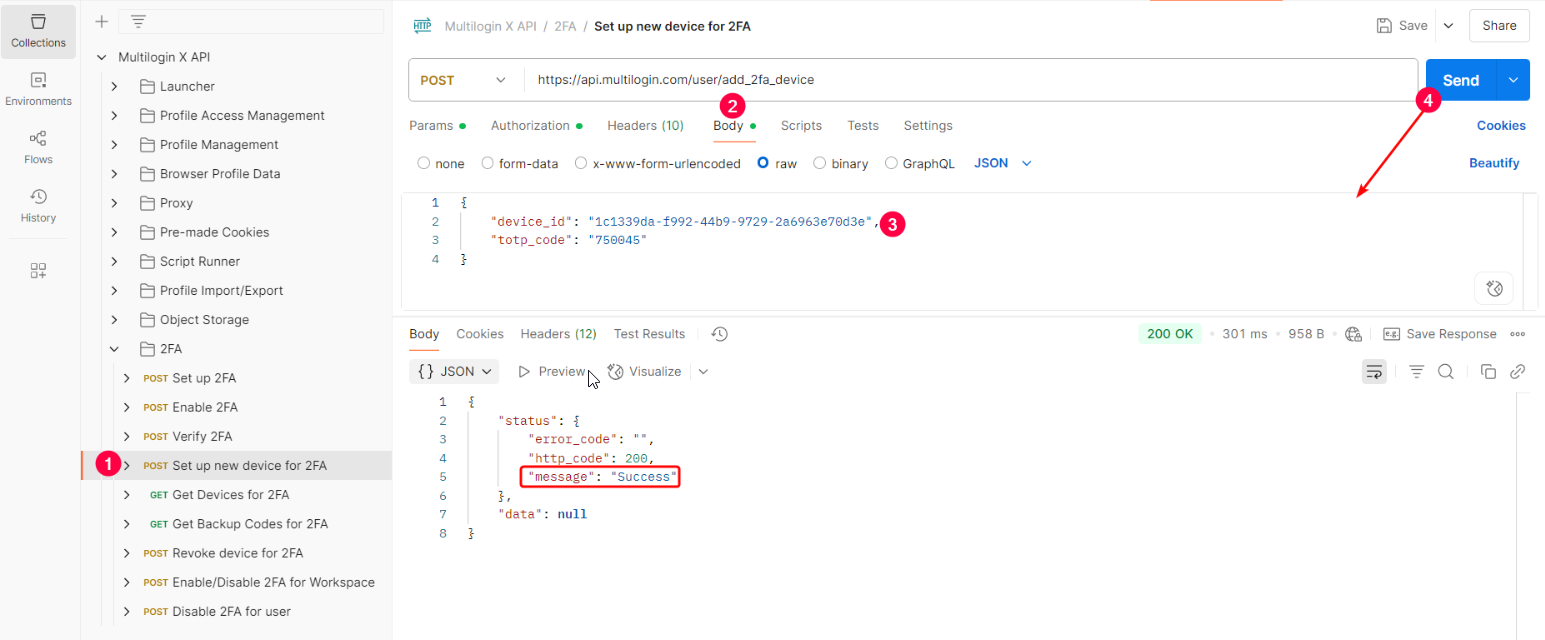 How to enable 2FA (two-factor authentication) with Postman reference visual 4
