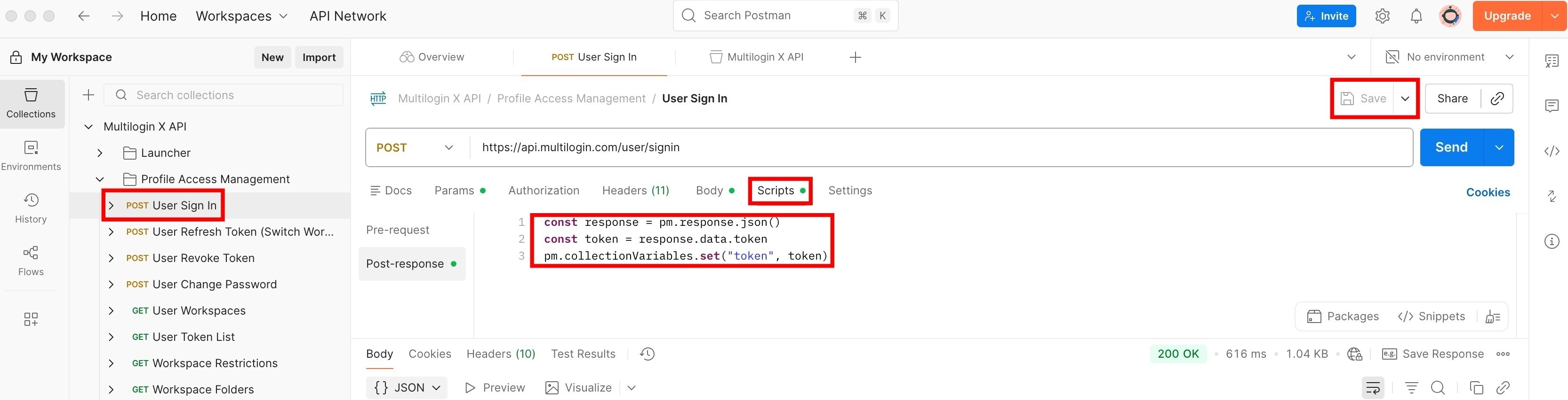 How to set up Multilogin automation with Postman reference visual 5