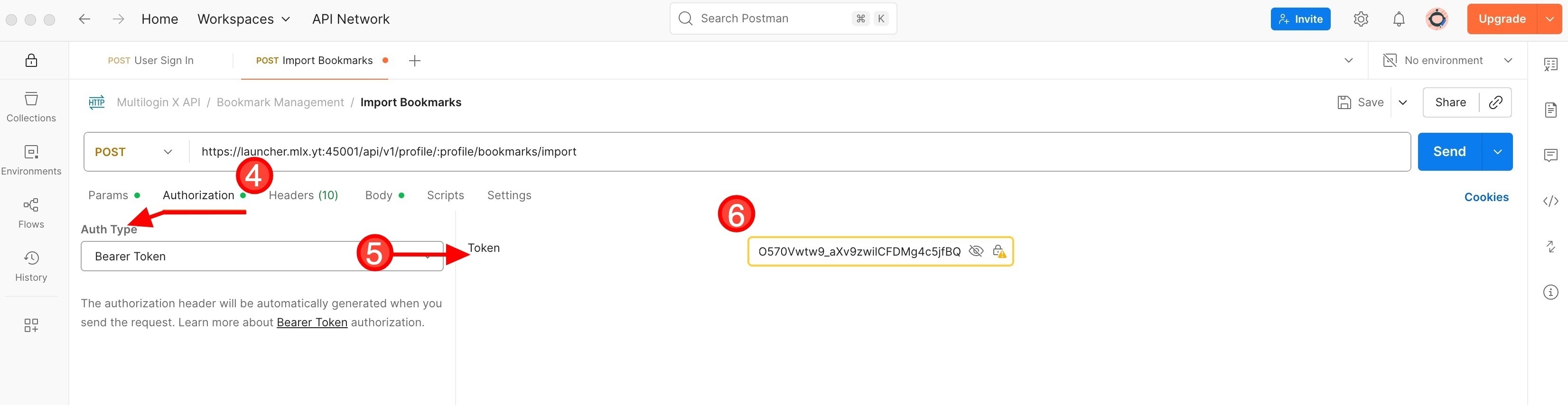 How to use bookmark manager in Multilogin reference visual 4