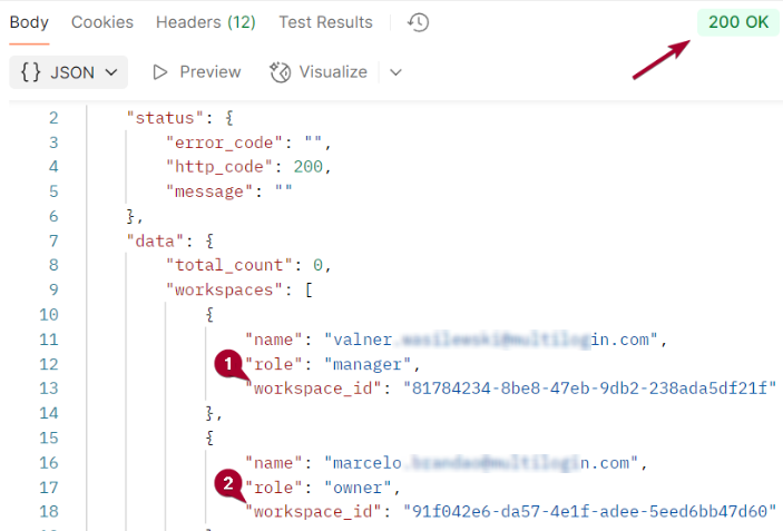 How to use Multilogin API as a team member with Postman reference visual 6