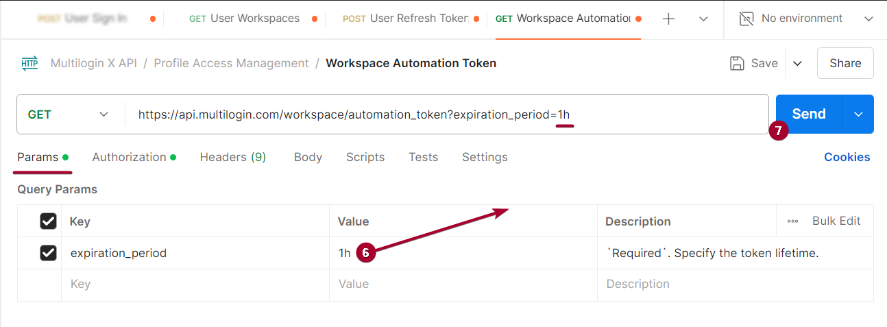 How to use Multilogin API as a team member with Postman reference visual 9